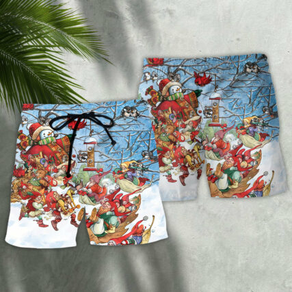 Christmas Gnome Play Winter Christmas - Beach Short - Owl Ohh - Owl Ohh
