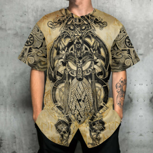 Viking Warrior Blood Pattern Cool Style - Baseball Jersey - Owl Ohh - Owl Ohh