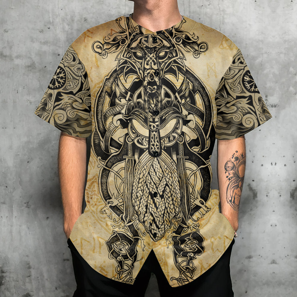 Viking Warrior Blood Pattern Cool Style - Baseball Jersey - Owl Ohh - Owl Ohh