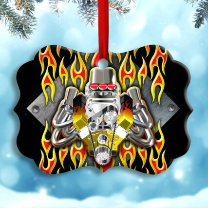 Hot Rod Christmas Flame Christmas Is Coming - Horizonal Ornament - Owl Ohh - Owl Ohh