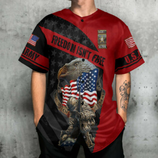 Veteran Freedom Isn't Free Never Forget Memory With Eagle - Baseball Jersey - Owl Ohh - Owl Ohh