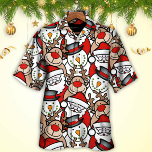 Christmas Cutie Santa And Reindeer Funny Style - Hawaiian Shirt - Owl Ohh - Owl Ohh