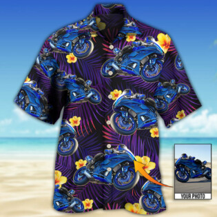 Trooper Motorcycle Tropical Custom Photo - Hawaiian Shirt - Owl Ohh - Owl Ohh