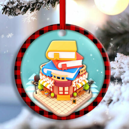 Bookstore Christmas So Many Books So Little Time - Circle Ornament - Owl Ohh - Owl Ohh