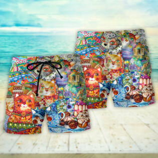 Cat All You Need Is Love And A Cat - Beach Short - Owl Ohh - Owl Ohh