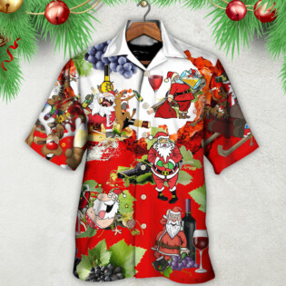 Christmas Santa Get Drunk At Christmas Party - Hawaiian Shirt - Owl Ohh - Owl Ohh