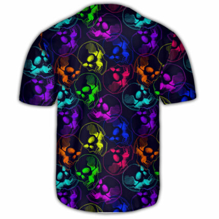 Skull Neon Cool - Baseball Jersey - Owl Ohh - Owl Ohh
