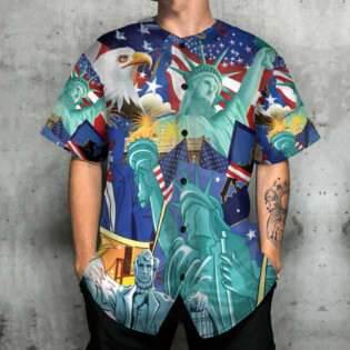 America Patriotism Is Voluntary - Baseball Jersey - Owl Ohh - Owl Ohh