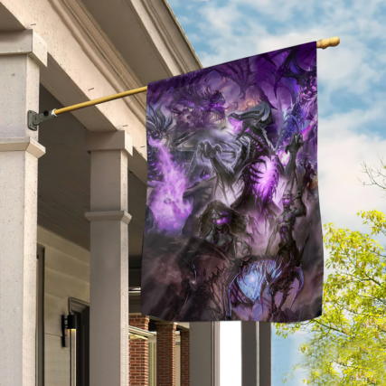 Skull Dragon Love Life Purple - House Flag - Owl Ohh - Owl Ohh