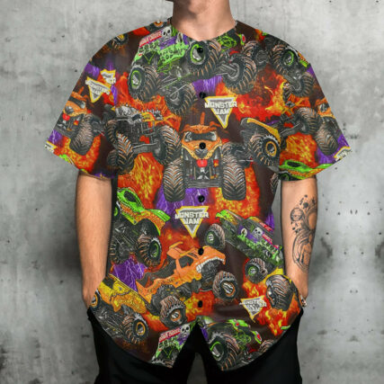 Truck Packed Monster Style Trucks - Baseball Jersey - Owl Ohh - Owl Ohh
