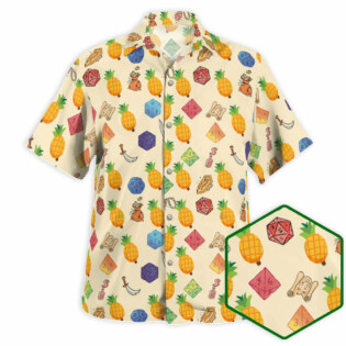 DnD Monsters Pineapple Diamond Pattern - Hawaiian Shirt - Owl Ohh - Owl Ohh
