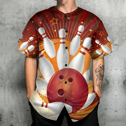Bowling Strike Amazing Game Retro - Baseball Jersey - Owl Ohh - Owl Ohh