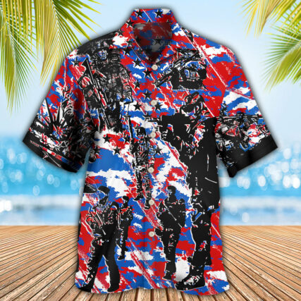 Veteran Independence Day Camo Pattern - Hawaiian Shirt - Owl Ohh - Owl Ohh