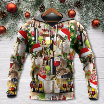 Christmas Wine For A Christmas Night - Hoodie - Owl Ohh - Owl Ohh