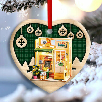 Bookstore Christmas Book Lover Snowflower - Heart Ornament - Owl Ohh - Owl Ohh