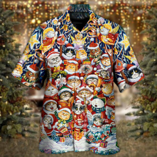 Christmas Cat Funny Happiness - Hawaiian Shirt - Owl Ohh - Owl Ohh