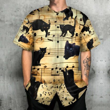 Black Cat In The Dark Scary - Baseball Jersey - Owl Ohh - Owl Ohh