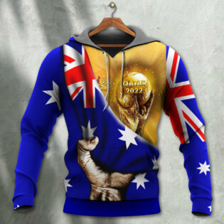 World Cup Qatar 2022 Australia Will Be The Champion Flag Vintage - Hoodie - Owl Ohh - Owl Ohh