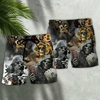 Skull Gambling The Death Game End - Beach Short - Owl Ohh - Owl Ohh