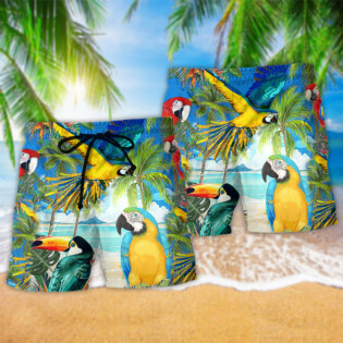 High By The Beach Hot Summer Cool Parrot - Beach Short - Owl Ohh - Owl Ohh