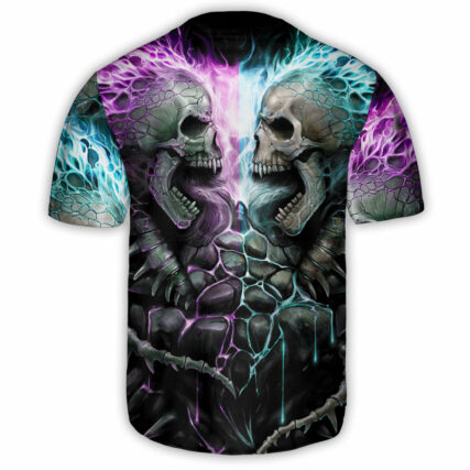 Skull Flaming Skull Style - Baseball Jersey - Owl Ohh - Owl Ohh