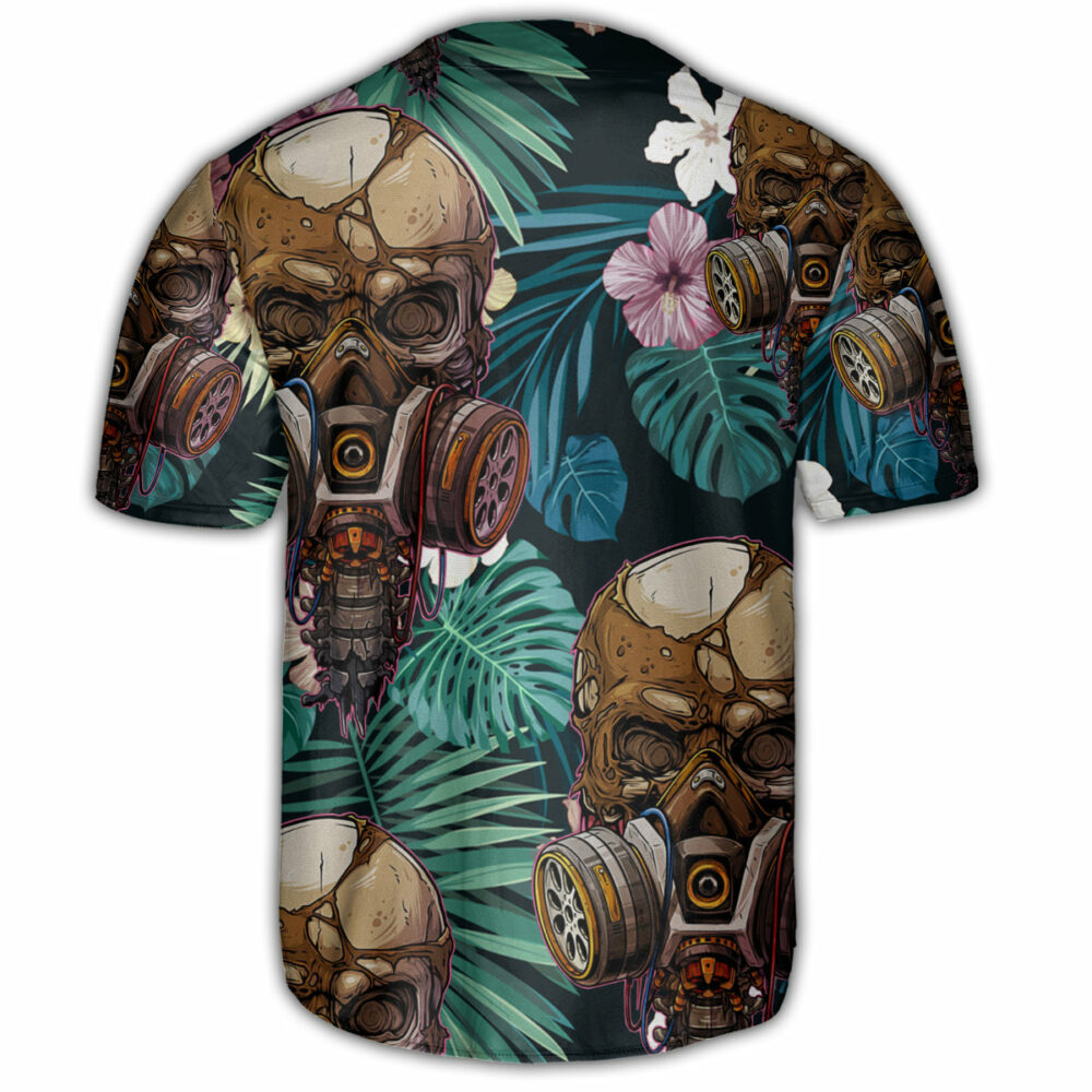 Skull Style Lover And Tropical Leaves - Baseball Jersey - Owl Ohh - Owl Ohh