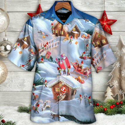Christmas Santa And Gnome Merry Xmas - Hawaiian Shirt - Owl Ohh for men and women, kids - Owl Ohh