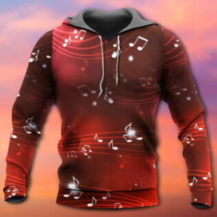 Music Musical Notes And Blurry Lights On Dark Red - Hoodie - Owl Ohh - Owl Ohh