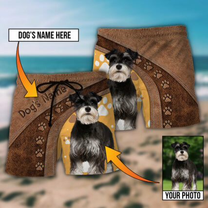 Dog Paw Brown Style Classic Custom Photo Personalized - Beach Short - Owl Ohh - Owl Ohh