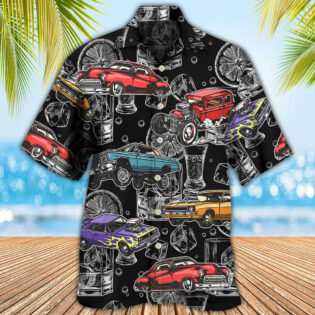 Car I Like Muscle Cars And Whiskey - Hawaiian Shirt - Owl Ohh - Owl Ohh