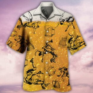 Wrestling And Beer I Like - Hawaiian Shirt - Owl Ohh - Owl Ohh