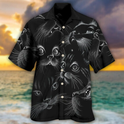 Black Cat Awesome Amazing Style - Hawaiian Shirt - Owl Ohh - Owl Ohh