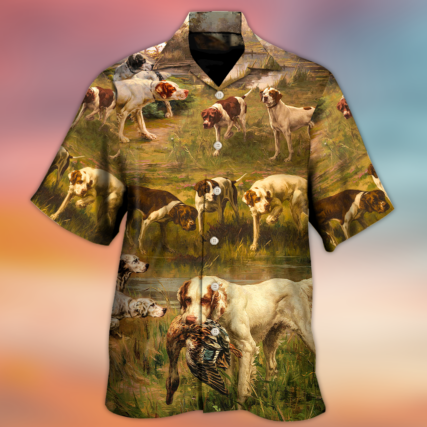 Hunting Dog Hunting Duck Art Style - Hawaiian Shirt - Owl Ohh - Owl Ohh