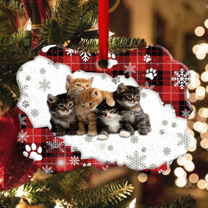 Christmas Cat Loves Snow - Horizontal Ornament - Owl Ohh - Owl Ohh