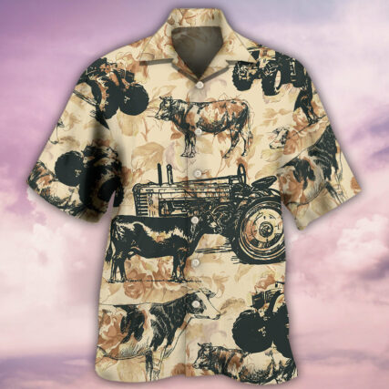 Tractor And Cow I Like - Hawaiian Shirt - Owl Ohh - Owl Ohh
