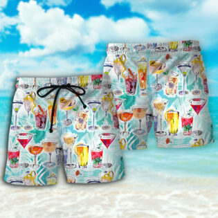 Wine Cocktail And Beach Tropical - Beach Short - Owl Ohh - Owl Ohh