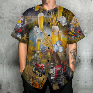 Beer And Tractor Autumn Farm Life - Baseball Jersey - Owl Ohh - Owl Ohh