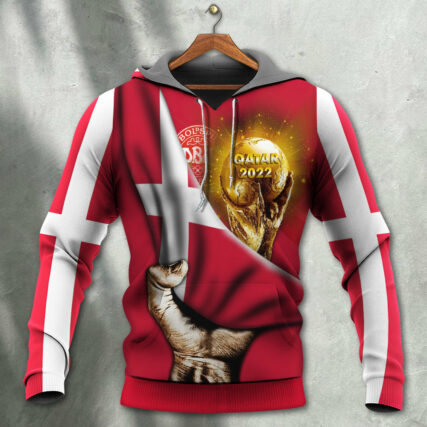World Cup Qatar 2022 Denmark Will Be The Champion Flag Vintage - Hoodie - Owl Ohh - Owl Ohh