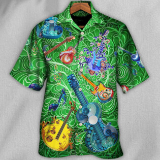 Guitar Love Green - Hawaiian Shirt - Owl Ohh-Owl Ohh