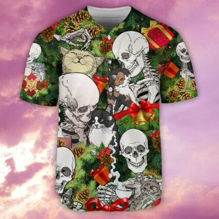 Skull My Cat And I Talk Sht About You - Baseball Jersey - Owl Ohh - Owl Ohh