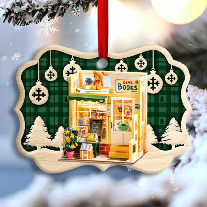Bookstore Christmas Book Lover Snowflower - Horizonal Ornament - Owl Ohh - Owl Ohh