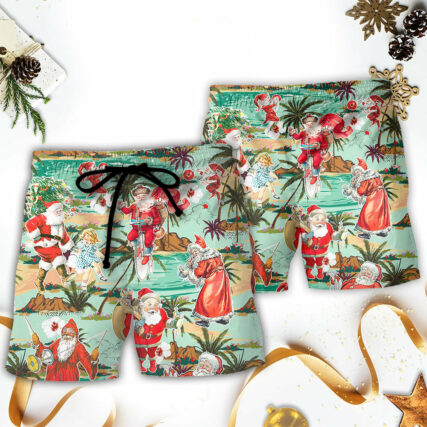 Christmas Santa Vacation Beach Joyful - Beach Short - Owl Ohh - Owl Ohh