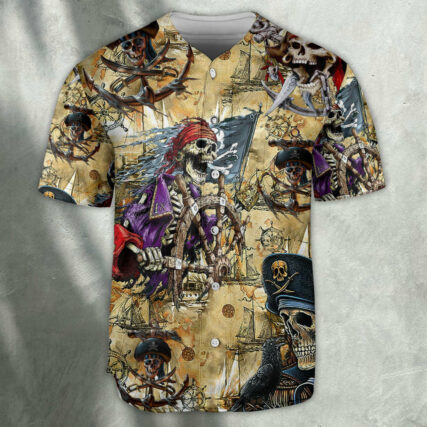 Pirate Skull Amazing Cool - Baseball Jersey - Owl Ohh
