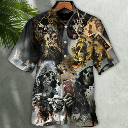 Skull Gambling The Death Game End - Hawaiian Shirt - Owl Ohh for men and women, kids - Owl Ohh