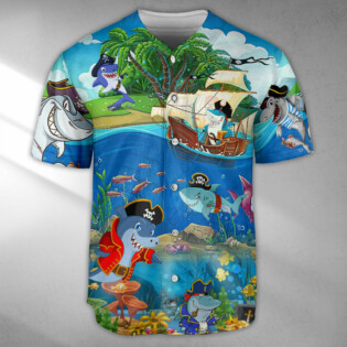 Pirate Shark Amazing Pirate Sharks - Baseball Jersey - Owl Ohh
