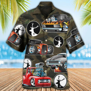 Hunting I Like Hot Rods And Hunting - Hawaiian Shirt - Owl Ohh - Owl Ohh