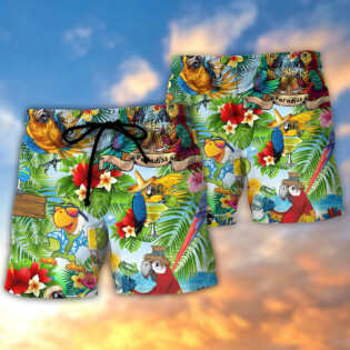 Parrot Love Life Happiness - Beach Short - Owl Ohh - Owl Ohh