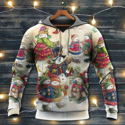 Christmas Couple Snowman Lover Winter Xmas - Hoodie - Owl Ohh - Owl Ohh