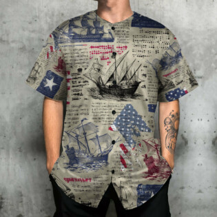 Sailing US Flag Independence Day - Baseball Jersey - Owl Ohh - Owl Ohh