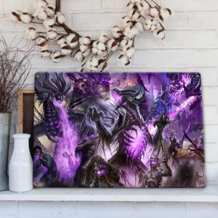 Skull Dragon Love Life Purple - Metal Sign - Owl Ohh - Owl Ohh
